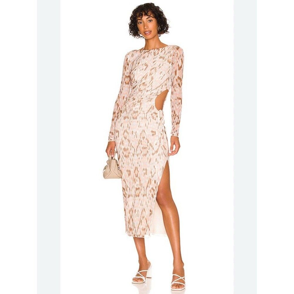 Revolve Hansen & Gretel Athena Dress Moon Haze Women’s Large Lined Bodycon Slit